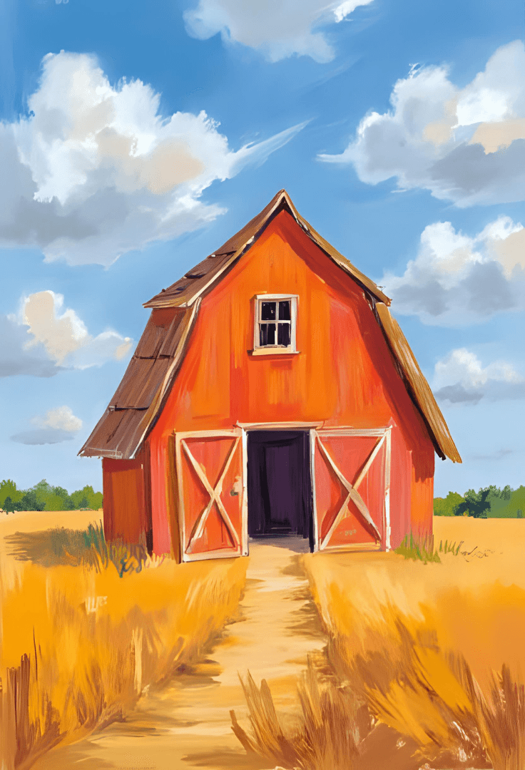 Vibrant Homestead - Digital Wall Art