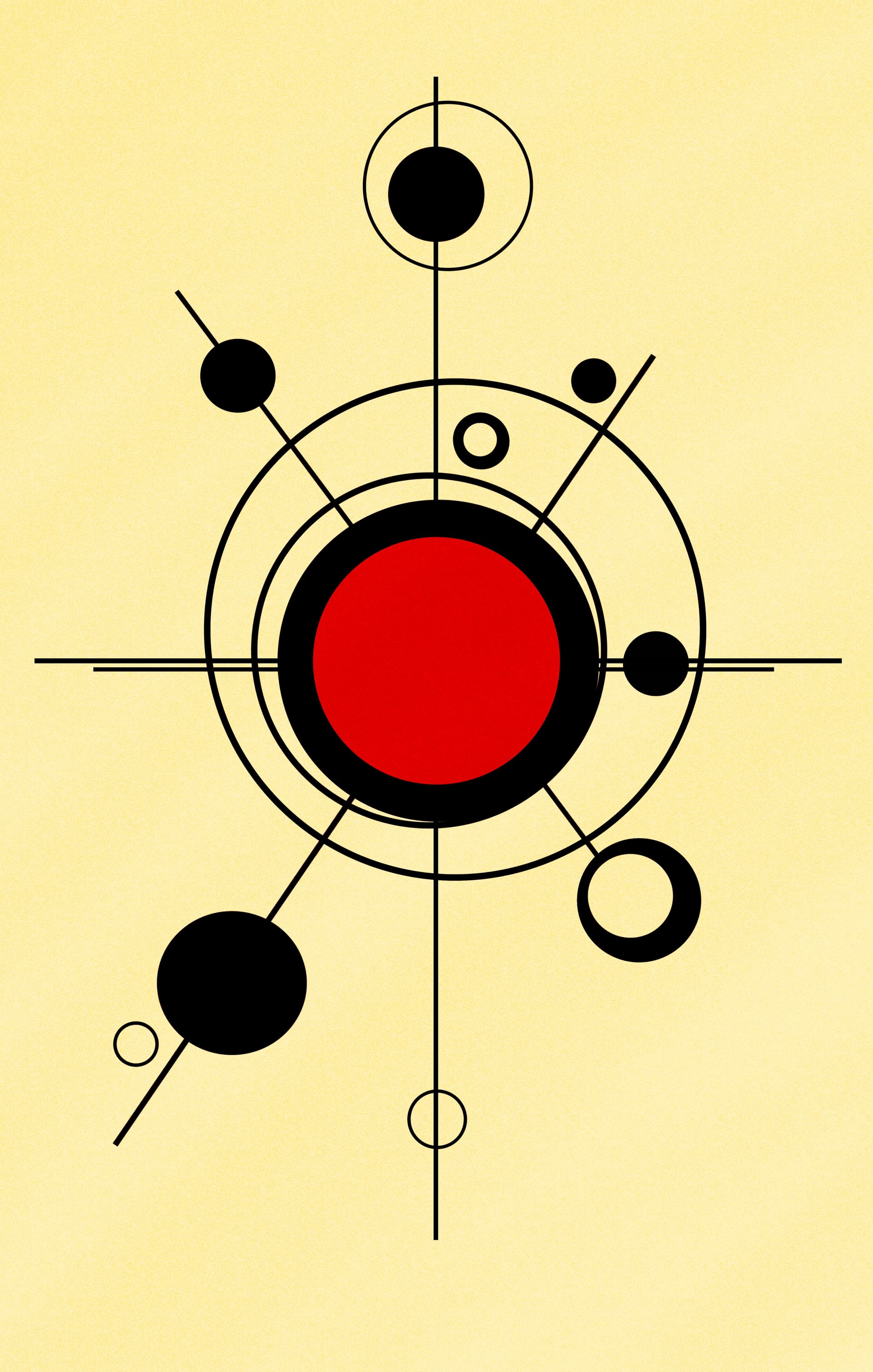 Red Centered - Digital Wall Art