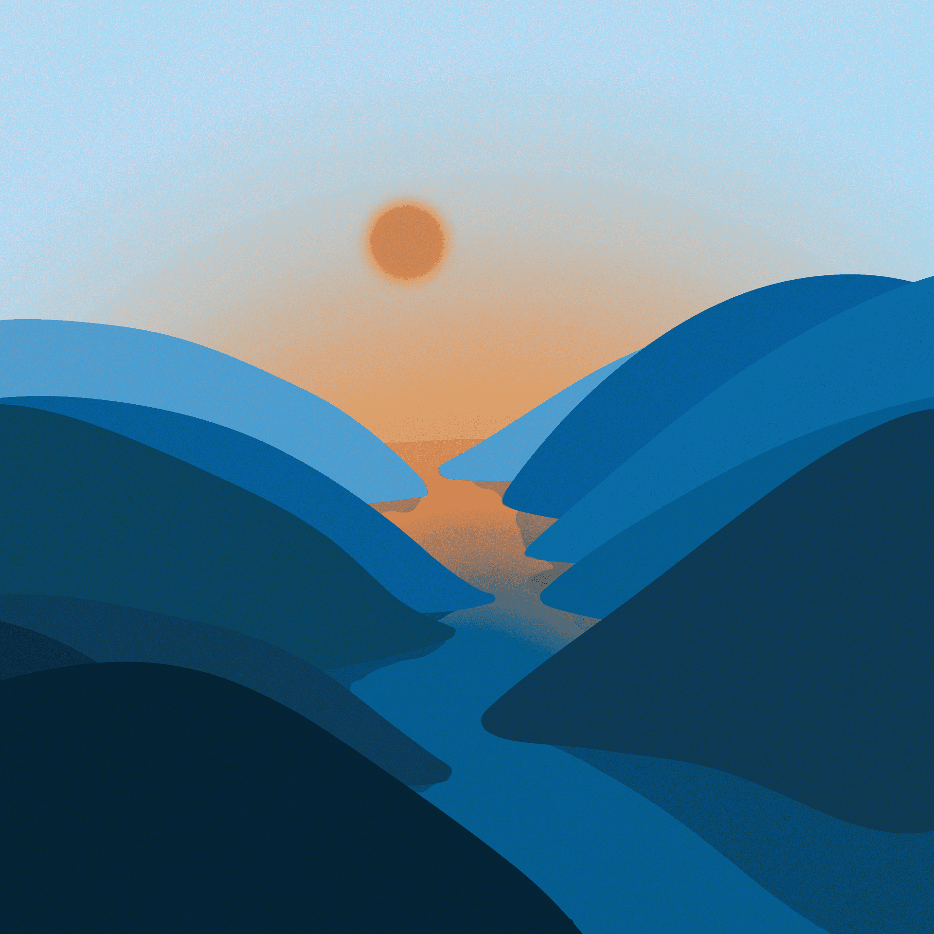 A Valley Of Blue - Digital Wall Art